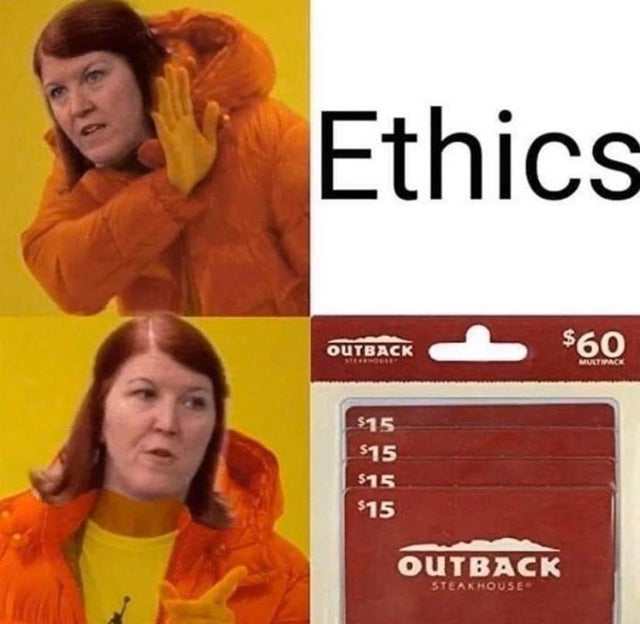 meredith office steak - Ethics Outback $60 Multipack $15 $15 $15 $15 Outback Steakhouse