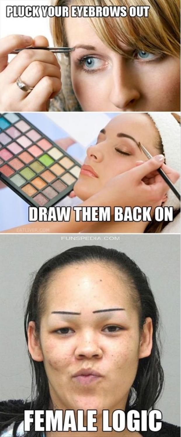 woman logics - Pluck Your Eyebrows Out Draw Them Back On Funspedia.Com Female Logic