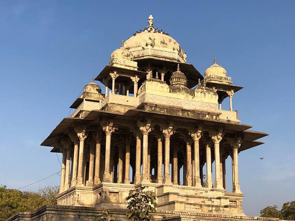 Chaurasi Khambon ki Chhatri or "84-Pillared Cenotaph" is a chhatri located in Bundi town, Rajasthan, India. ... The structure has a large shivling covered by a decorated roof top that is supported by 84 pillers; tradition has it that one is unable to reach 84 correctly ... This article about an Indian building or structure is a stub.