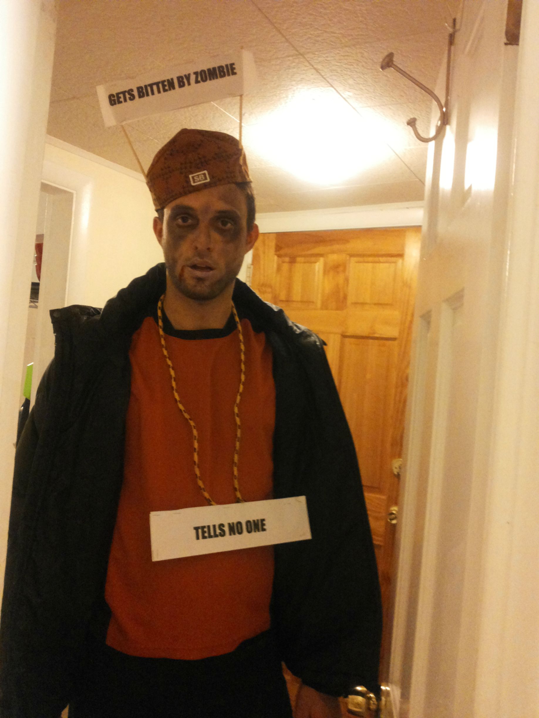 scumbag steve costume - Gets Bitten By Zombie Tells No One