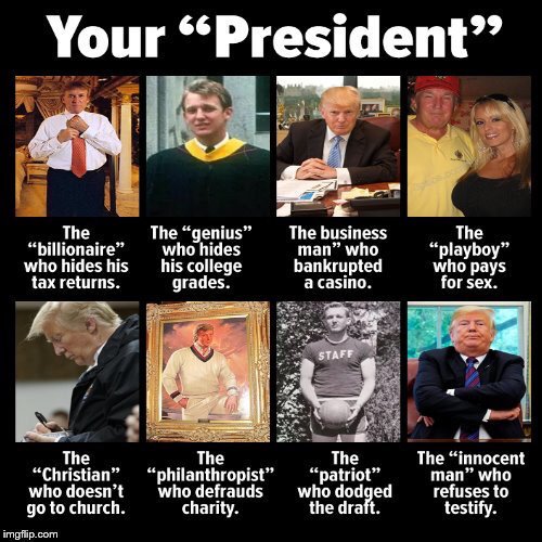 political meme your president - Your President The "billionaire" who hides his tax returns. The "genius" who hides his college grades. The business man" who bankrupted a casino. The "playboy" who pays for sex. Staff The The "Christian" who doesn't go to c