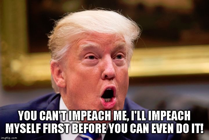 photo caption - You Can'T Impeach Me, I'Ll Impeach Myself First Before You Can Even Do It! imgflip.com