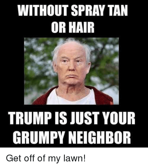ireland - Without Spray Tan Or Hair Trump Is Just Your Grumpy Neighbor Get off of my lawn!