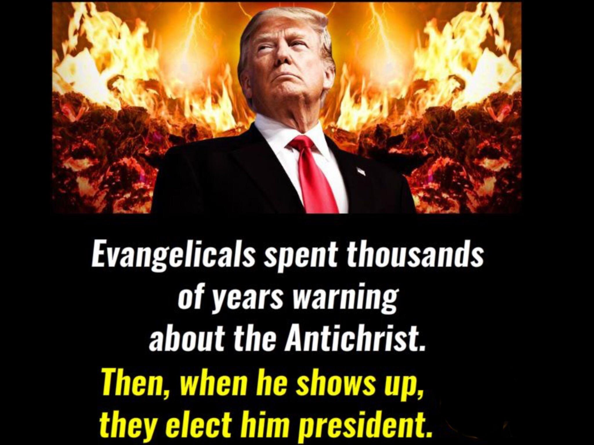 trump as satan - Evangelicals spent thousands of years warning about the Antichrist. Then, when he shows up, they elect him president.