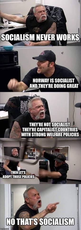 that's socialism meme - Socialism Never Works Norway Is Socialist And They'Re Doing Great stue Mundo They'Re Not Socialist They'Re Capitalist Countries With Strong Welfare Policies Then Lets Adopt Those Policies No That'S Socialism