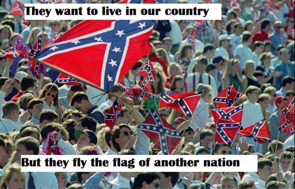 ole miss football game - They want to live in our country But they fly the flag of another nation
