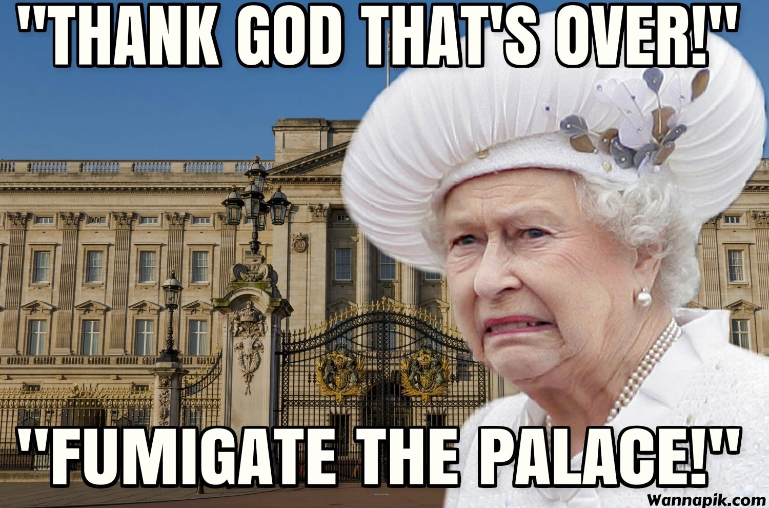 buckingham palace - "Thank God That'S Over!" 20 . 0090 500 b 09.006 000 00267 ooooooo "Fumigate The Palace!" Wannapik.com