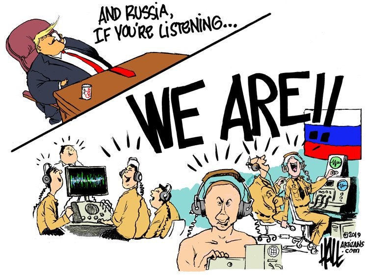 cartoon - And Russia, in If You'Re Listening... We Areil 60 162019 Artlans .com