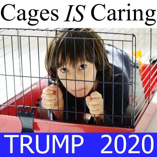 kid in cage - Cages Is Caring Trump 2020