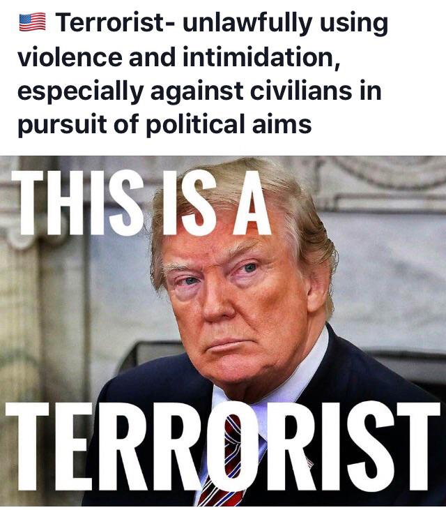 photo caption - Terrorist unlawfully using violence and intimidation, especially against civilians in pursuit of political aims This Is A Terrorist