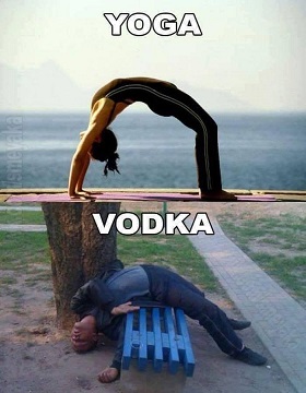 yoga, vodka