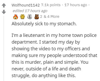 types of song lyrics - Wolfhound1142 points . 17 hours ago edited 17 hours ago 2 & 4 More Absolutely sick to my stomach. I'm a lieutenant in my home town police department. I started my day by showing the video to my officers and making sure my people und