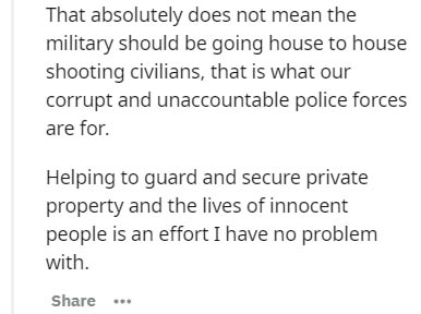 handwriting - That absolutely does not mean the military should be going house to house shooting civilians, that is what our corrupt and unaccountable police forces are for. Helping to guard and secure private property and the lives of innocent people is 