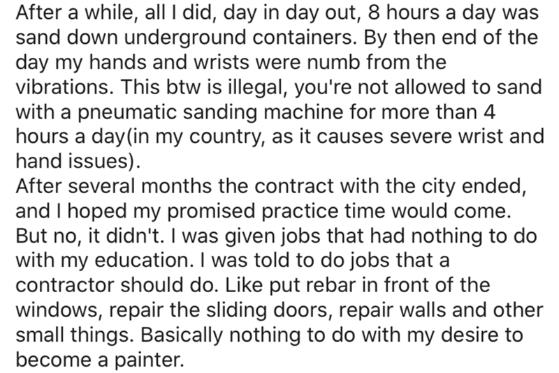 neo city seoul private note - After a while, all I did, day in day out, 8 hours a day was sand down underground containers. By then end of the day my hands and wrists were numb from the vibrations. This btw is illegal, you're not allowed to sand with a pn