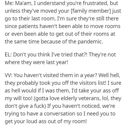 sherlock taking your own life quote - Me Ma'am, I understand you're frustrated, but unless they've moved your family member just go to their last room, I'm sure they're still there since patients haven't been able to move rooms or even been able to get ou