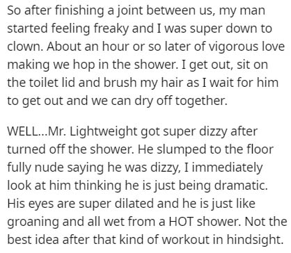 handwriting - So after finishing a joint between us, my man started feeling freaky and I was super down to clown. About an hour or so later of vigorous love making we hop in the shower. I get out, sit on the toilet lid and brush my hair as I wait for him 