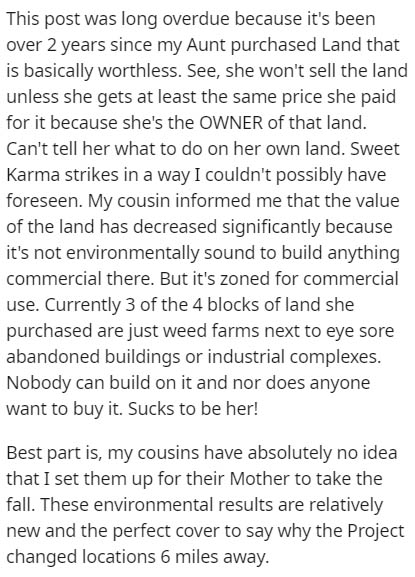 angle - This post was long overdue because it's been over 2 years since my Aunt purchased Land that is basically worthless. See, she won't sell the land unless she gets at least the same price she paid for it because she's the Owner of that land. Can't te