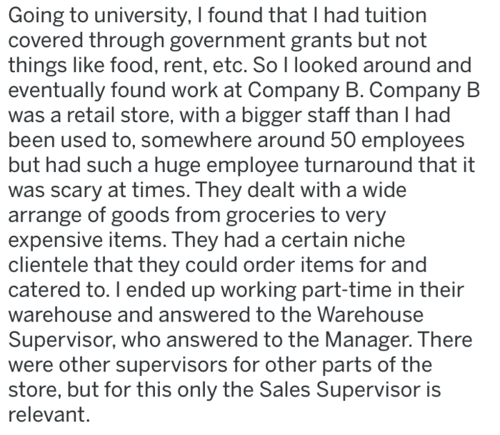 short stories about truth and lies - Going to university, I found that I had tuition covered through government grants but not things food, rent, etc. Sollooked around and eventually found work at Company B. Company B was a retail store, with a bigger sta