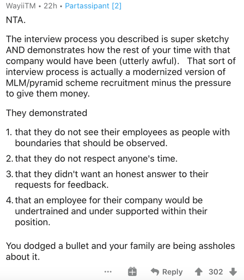 document - WayiiTM 22h Partassipant 2 Nta. The interview process you described is super sketchy And demonstrates how the rest of your time with that company would have been utterly awful. That sort of interview process is actually a modernized version of 
