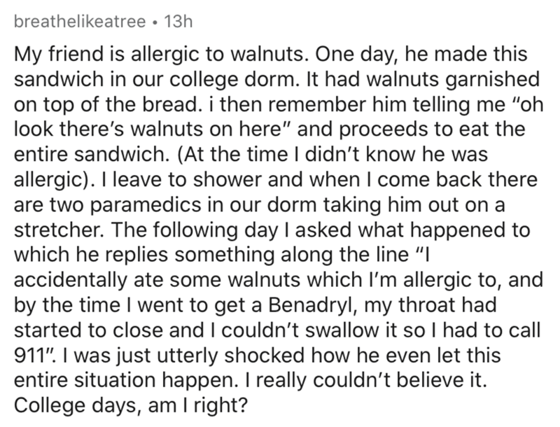 antonio brown email translation - breatheatree 13h My friend is allergic to walnuts. One day, he made this sandwich in our college dorm. It had walnuts garnished on top of the bread. i then remember him telling me "oh look there's walnuts on here" and pro
