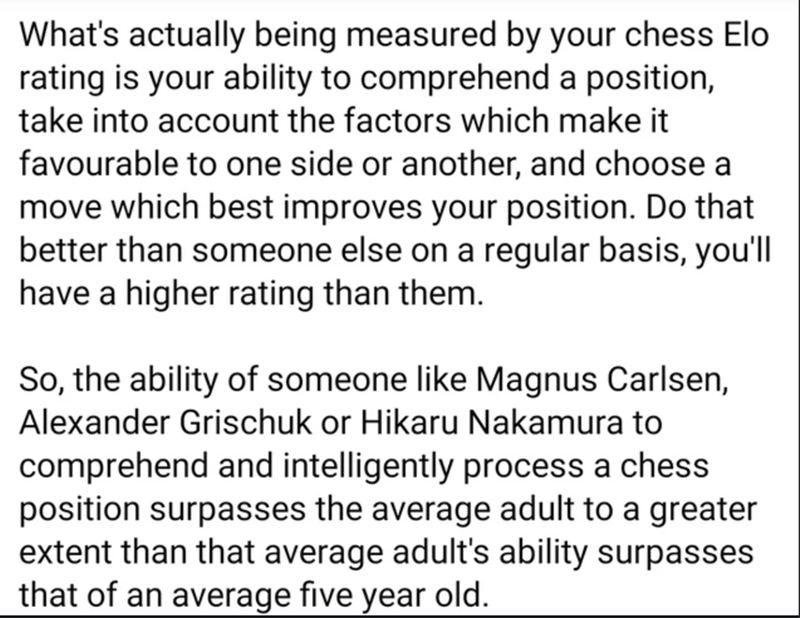 let all things now living chords - What's actually being measured by your chess Elo rating is your ability to comprehend a position, take into account the factors which make it favourable to one side or another, and choose a move which best improves your 