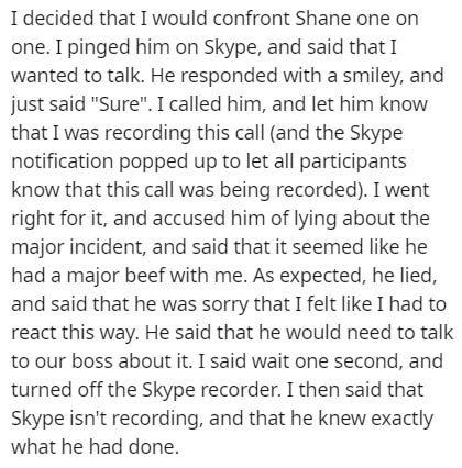 christmas on 10 line - I decided that I would confront Shane one on one. I pinged him on Skype, and said that I wanted to talk. He responded with a smiley, and just said "Sure". I called him, and let him know that I was recording this call and the Skype n