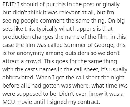 handwriting - Edit I should of put this in the post originally but didn't think it was relevant at all, but i'm seeing people comment the same thing. On big sets this, typically what happens is that production changes the name of the film, in this case th