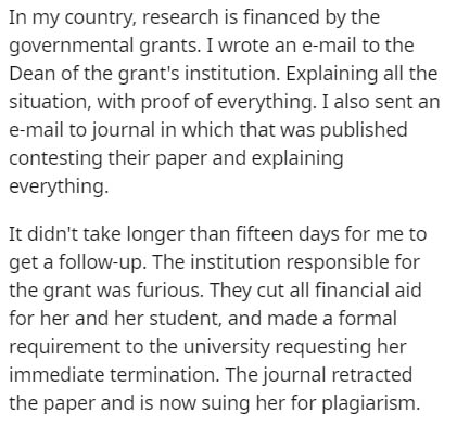 document - In my country, research is financed by the governmental grants. I wrote an email to the Dean of the grant's institution. Explaining all the situation, with proof of everything. I also sent an email to journal in which that was published contest