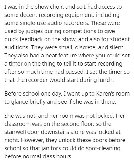 document - I was in the show choir, and so I had access to some decent recording equipment, including some singleuse audio recorders. These were used by judges during competitions to give quick feedback on the show, and also for student auditions. They we