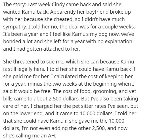 angle - The story Last week Cindy came back and said she wanted Kamu back. Apparently her boyfriend broke up with her because she cheated, so I didn't have much sympathy. I told her no, the deal was for a couple weeks. It's been a year and I feel Kamu's m
