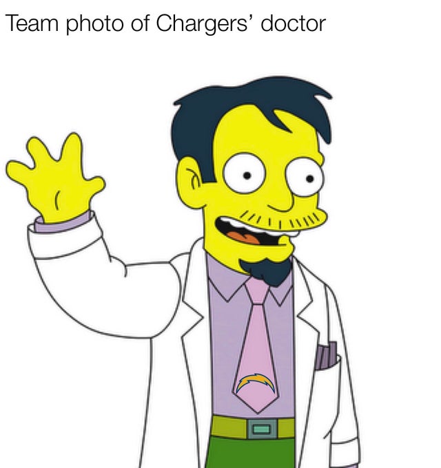 dr nick riviera - Team photo of Chargers' doctor
