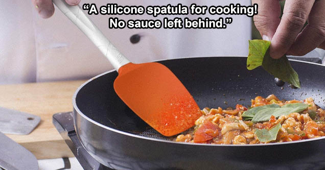 dish - A silicone spatula for cooking! No sauce left behind.'
