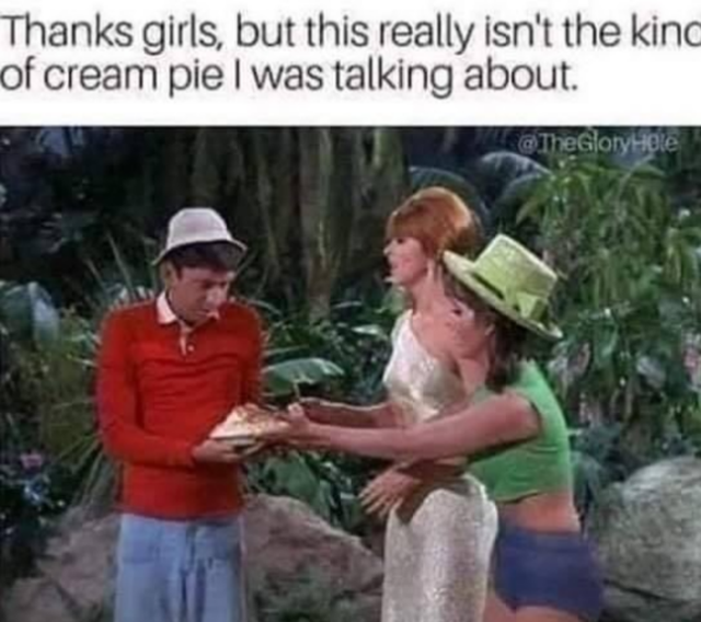 dirty memes - maryann clothes gilligans island - Thanks girls, but this really isn't the king of cream pie I was talking about