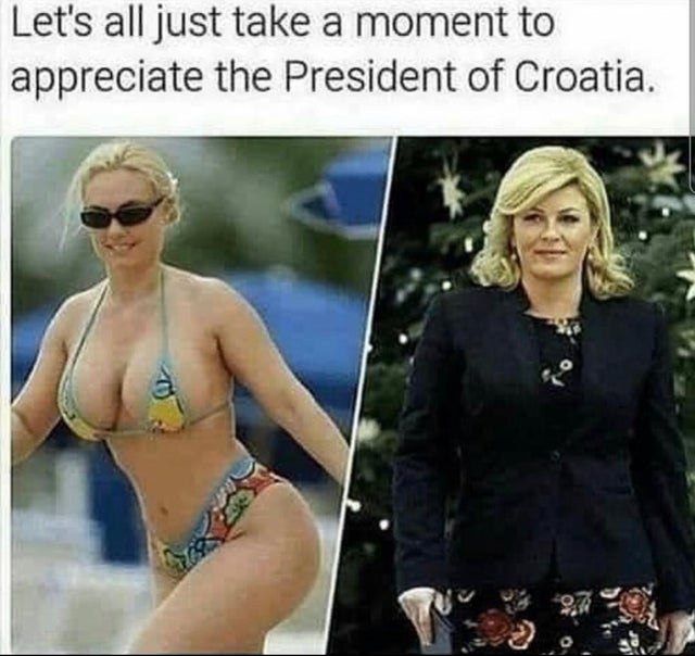 dirty-memeskolinda grabar kitarović in bikini - Let's all just take a moment to appreciate the President of Croatia.