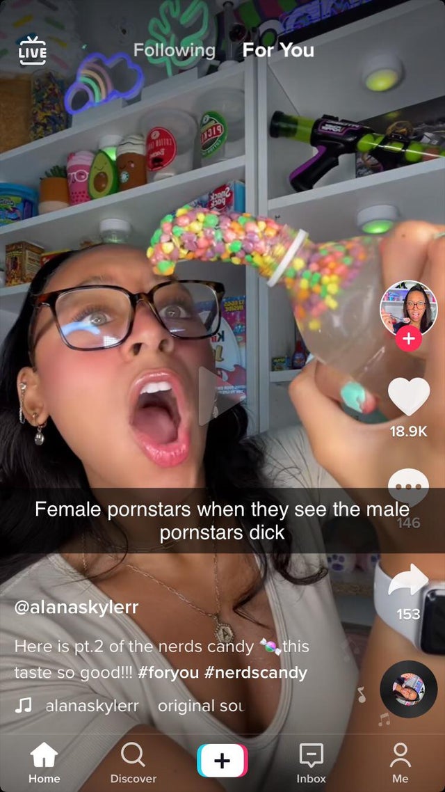 dirty-memesglasses - Live ing For You 1919 bot Do Female pornstars when they see the male pornstars dick 146 153 Here is pt.2 of the nerds candy s, this taste so good!!! salanaskylerr original sou Q Home Discover Inbox Me