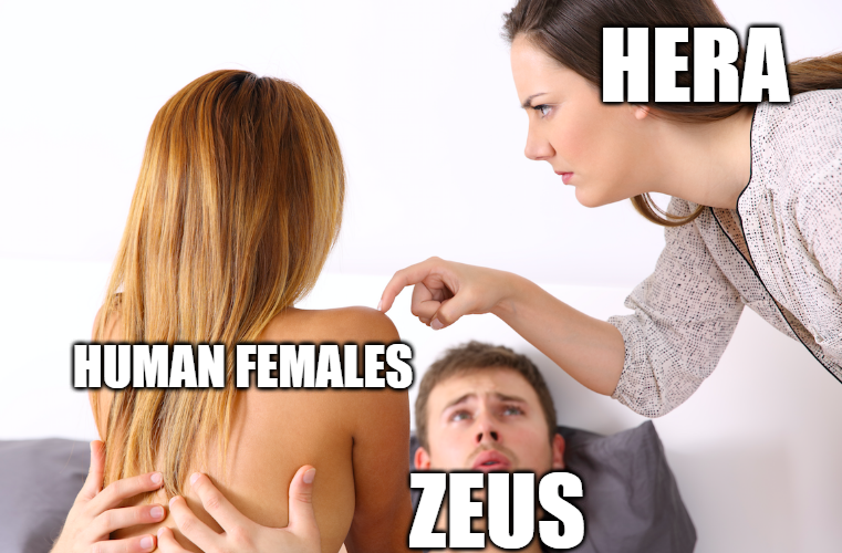 dirty-memesmom thinking meme - Hera Human Females Zeus