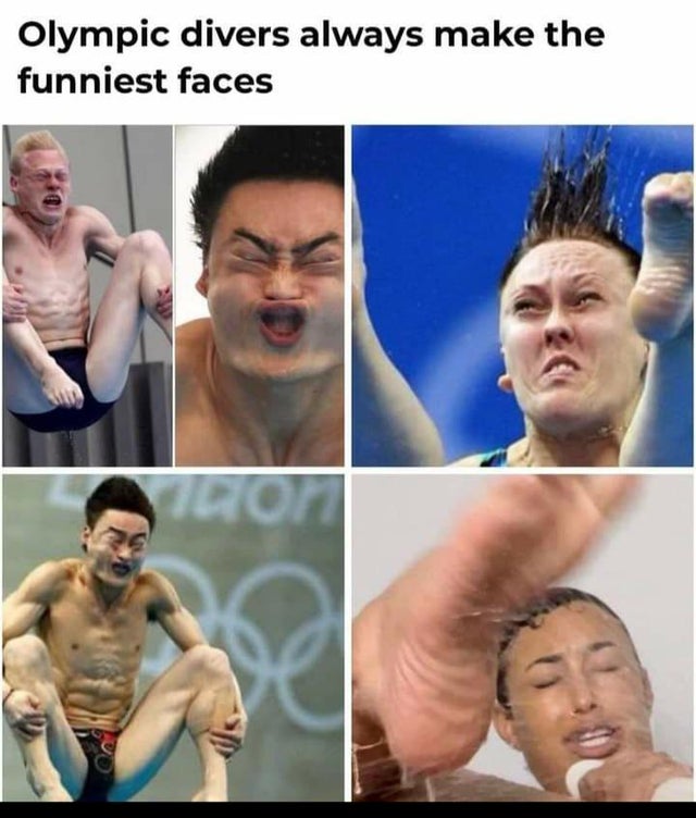 facial expression - Olympic divers always make the funniest faces Vo