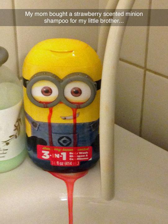 minion blood - My mom bought a strawberry scented minion shampoo for my little brother... 3in1 coded Be was Speed 1 1 oz 414