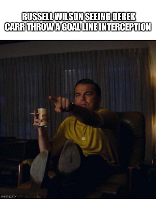 elon musk son meme - Russell Wilson Seeing Derek Carr Throw A Goal Line Interception imgflip.com