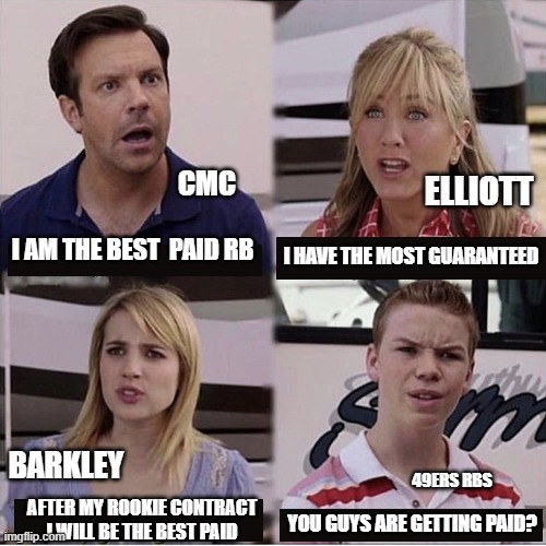 you guys are getting paid meme - Cmc Elliott Tam The Best Paid Rb I Have The Most Guaranteed 49ERS Res Barkley After My Rookie Contract imgflip.Comvill Be The Best Paid You Guys Are Getting Paid?