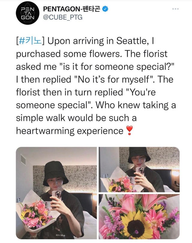 media - Pen Pentagon Gn |4 Upon arriving in Seattle, I purchased some flowers. The florist asked me "is it for someone special?" I then replied "No it's for myself". The florist then in turn replied "You're someone special". Who knew taking a simple walk 