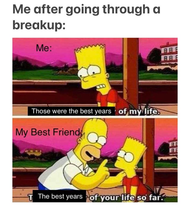 worst day of my life simpsons - Me after going through a breakup Me Re Those were the best years of my life. My Best Friends Be The best years of your life so far.