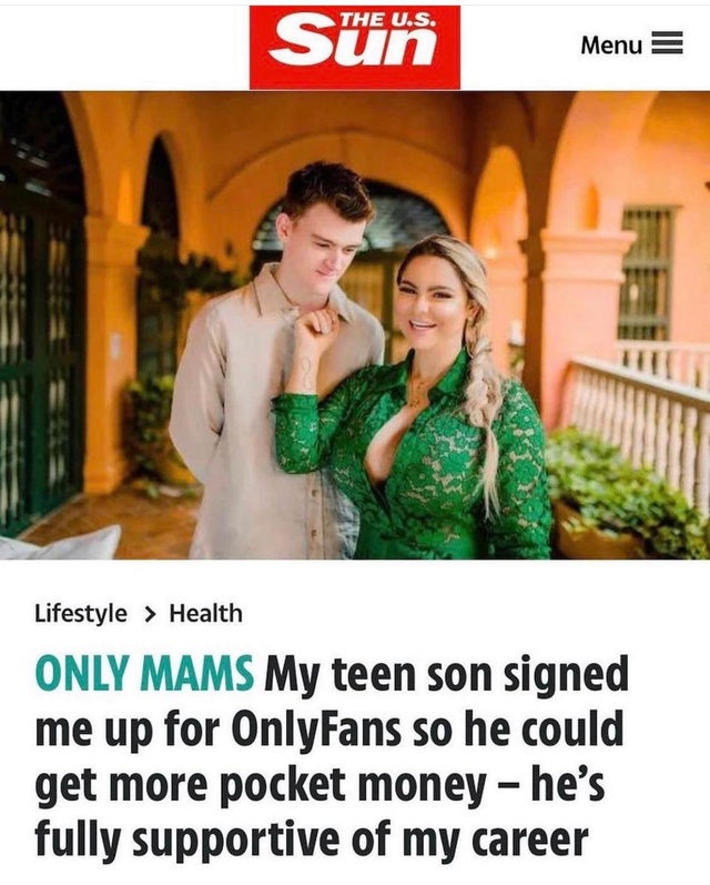 lucene duarte son - The U.S. Menu Lifestyle > Health Only Mams My teen son signed me up for OnlyFans so he could get more pocket money he's fully supportive of my career