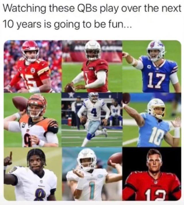 team - Watching these QBs play over the next 10 years is going to be fun... C 17 10 17