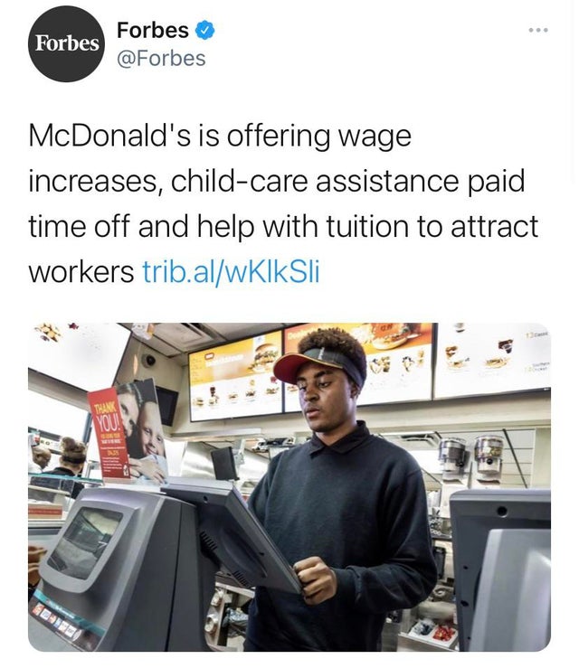mcdonald's black employees - Forbes Forbes McDonald's is offering wage increases, childcare assistance paid time off and help with tuition to attract workers trib.alWKIkSli Thank You!