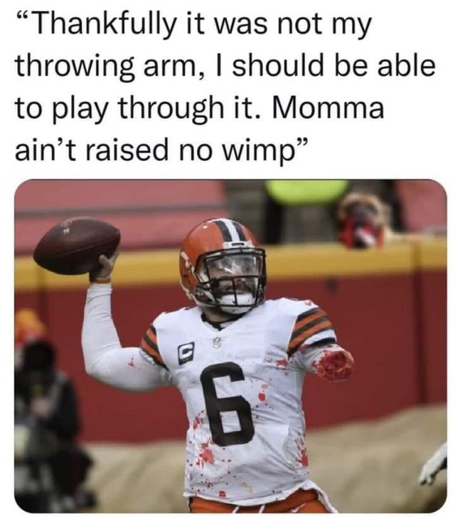 photo caption - Thankfully it was not my throwing arm, I should be able to play through it. Momma ain't raised no wimp 6