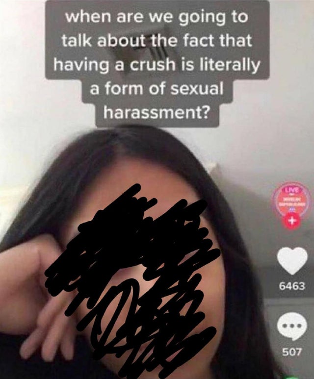 nice guys, gals -gen z moments - when are we going to talk about the fact that having a crush is literally a form of sexual harassment? Live 6463 507