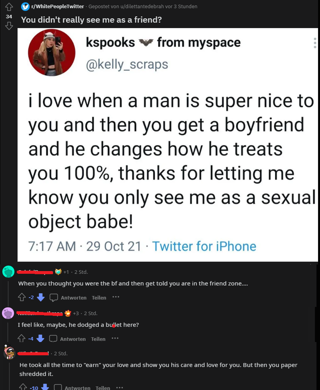 nice guys, gals -mw2 guns - 34 rWhitePeopleTwitter. Gepostet von udilettantedebrah vor 3 Stunden You didn't really see me as a friend? B kspooks V from myspace i love when a man is super nice to you and then you get a boyfriend and he changes how he treat