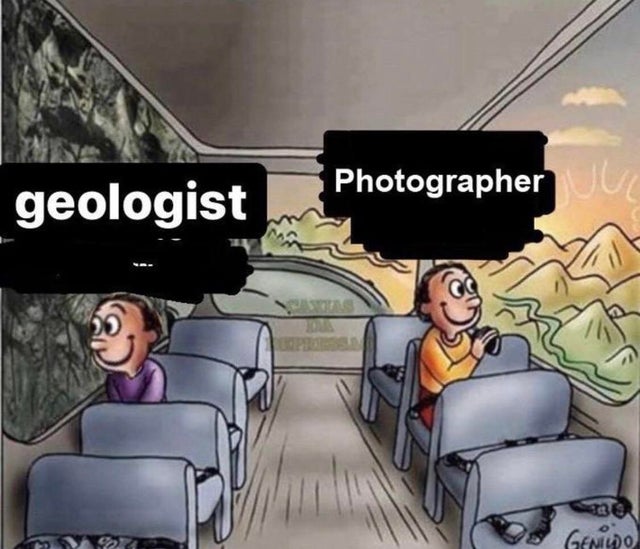 wholesome pics and memes - cartoon - Photographer geologist Genio