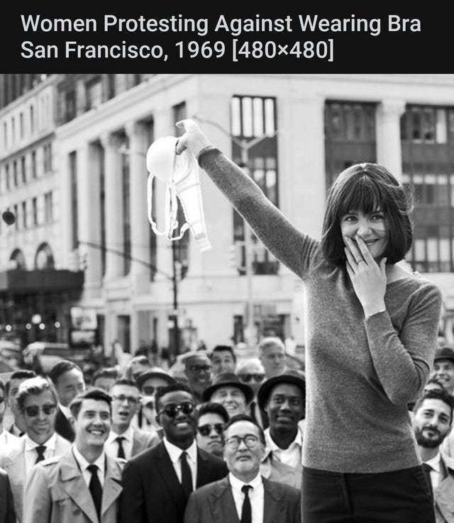 twisted memes - julia markin singer 1955 - Women Protesting Against Wearing Bra San Francisco, 1969 480x480